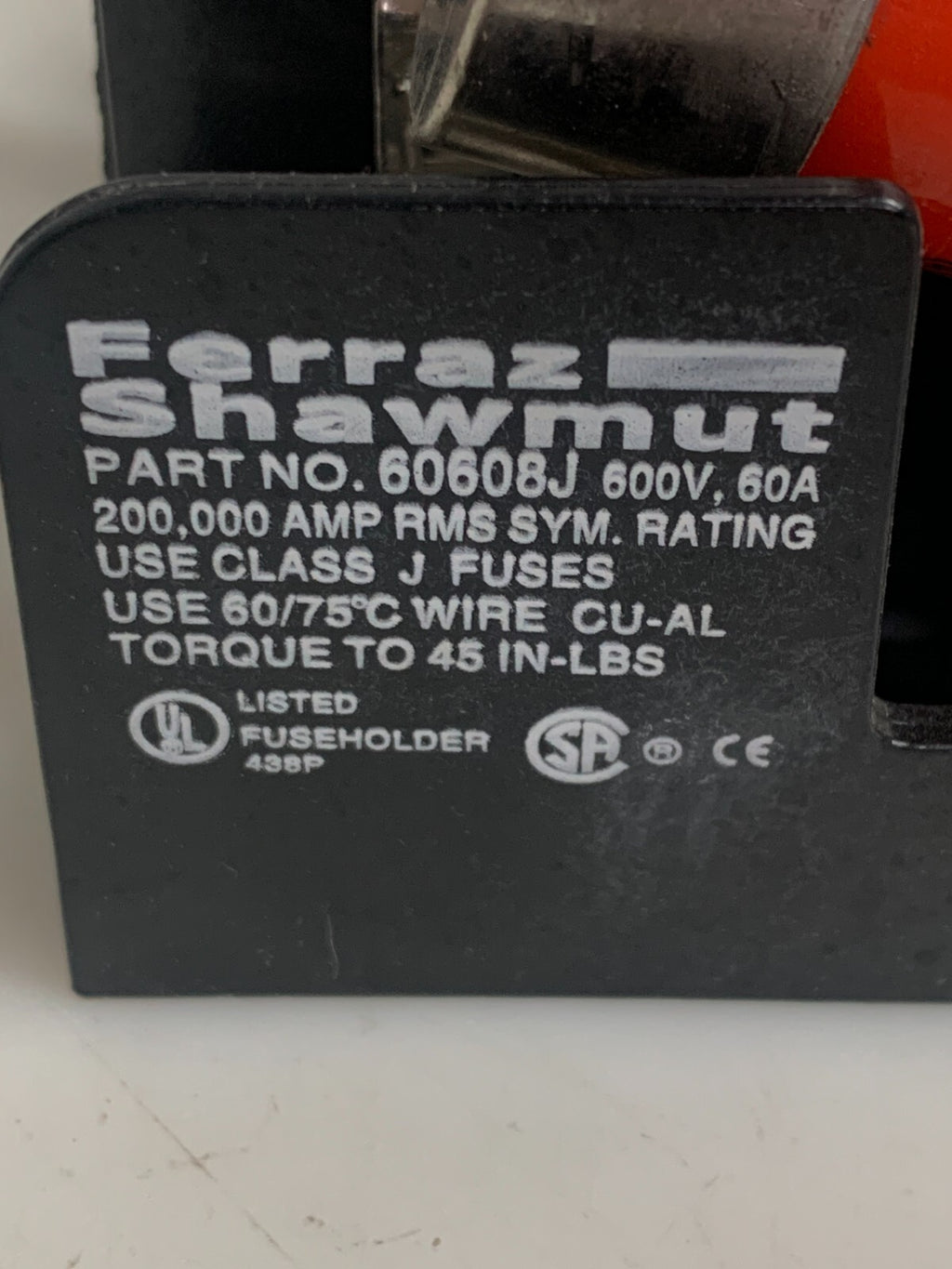 FERRAZ SHAWMUT FUSE HOLDER 6060BJ 600 V 60A W/3 AMP TRAP SMART SPOT