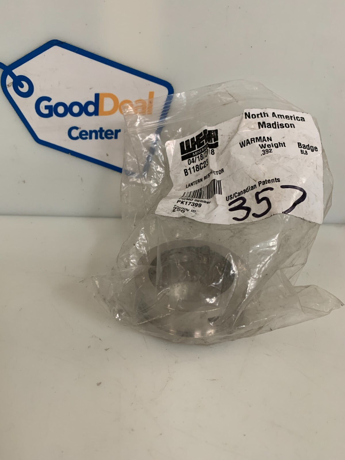 WEIR WARMAN LANTERN RESTRICTOR B118 C23 PK 17399