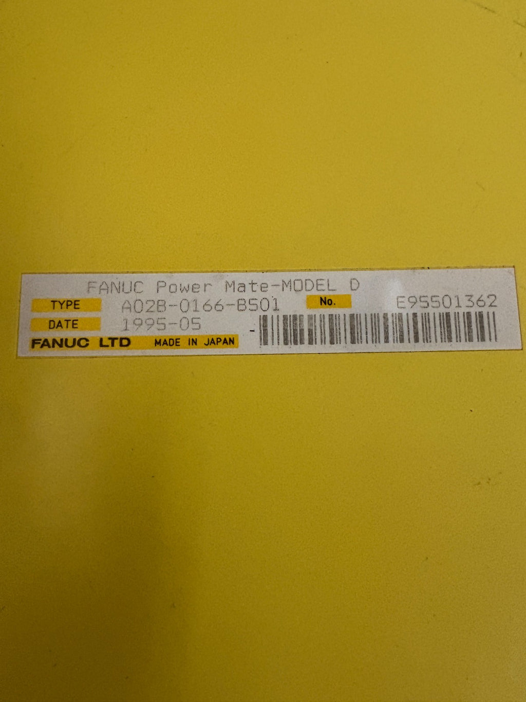 FANUC POWER MATE MODEL D A028-0166-B501