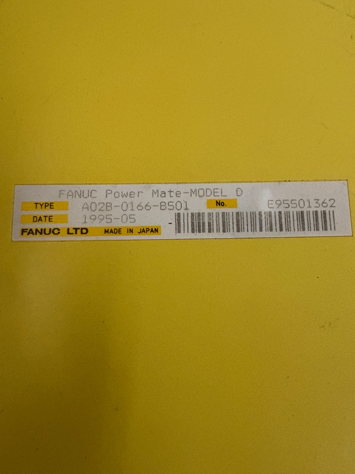 FANUC POWER MATE MODEL D A028-0166-B501
