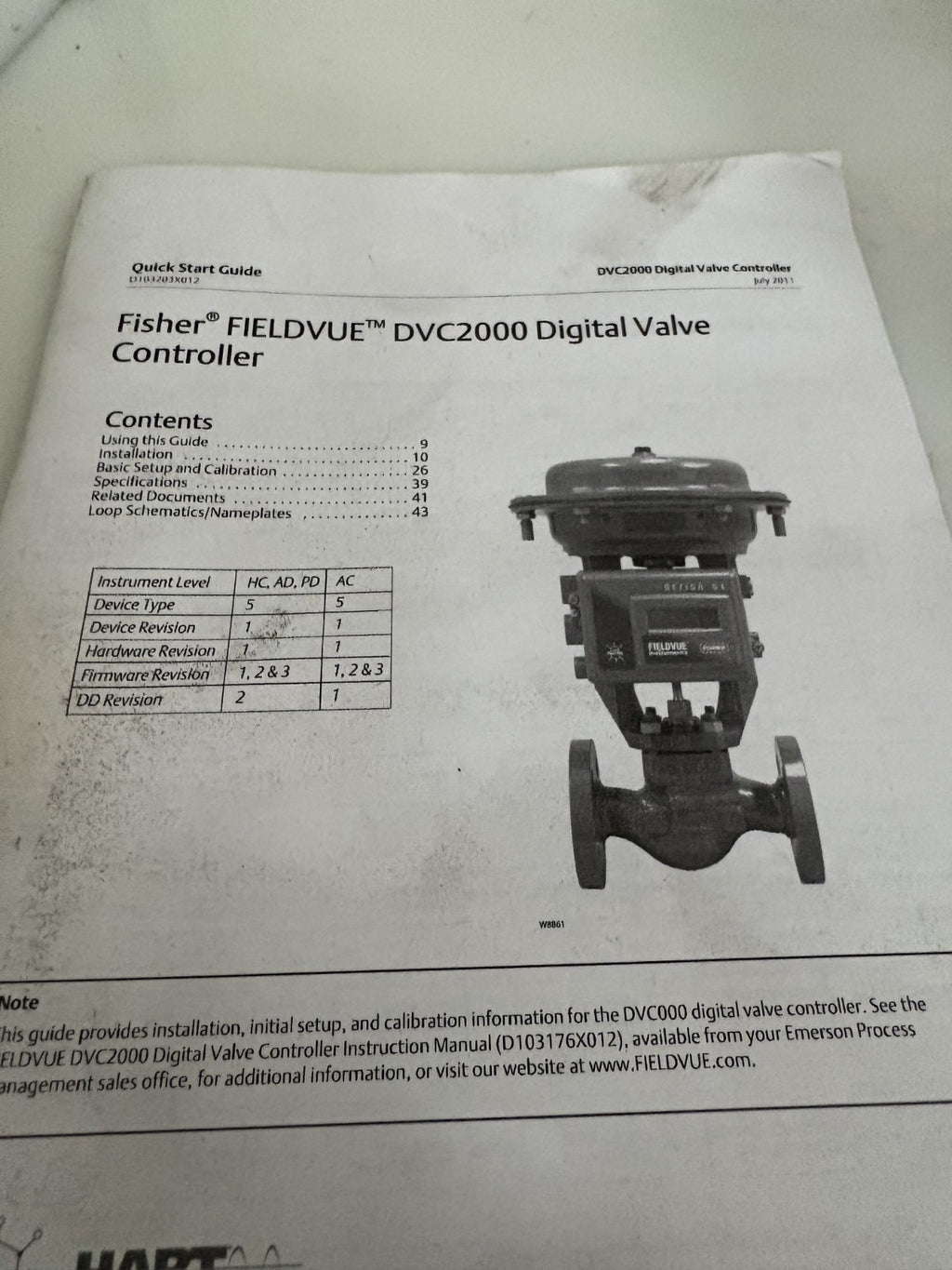 FISHER FIELDVUE INST DVC2000 DIGITAL CONTROLLER VALVE POSITIONER2