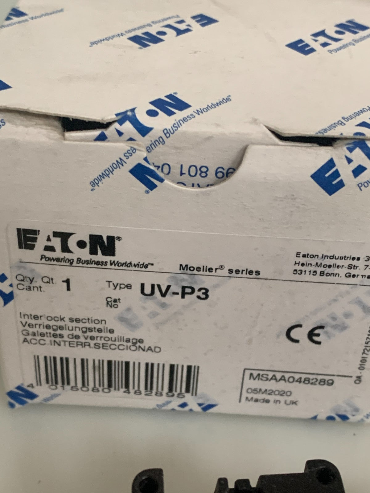 LOT OF 5 EATON MOELLER INTERLOCK SECTION UV-P3