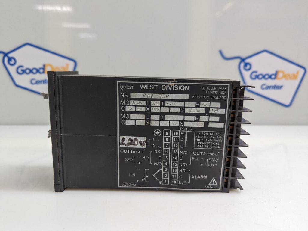 West Instrument Temp Controller M3800 L02 T1416 H10 220V - Missing control panel