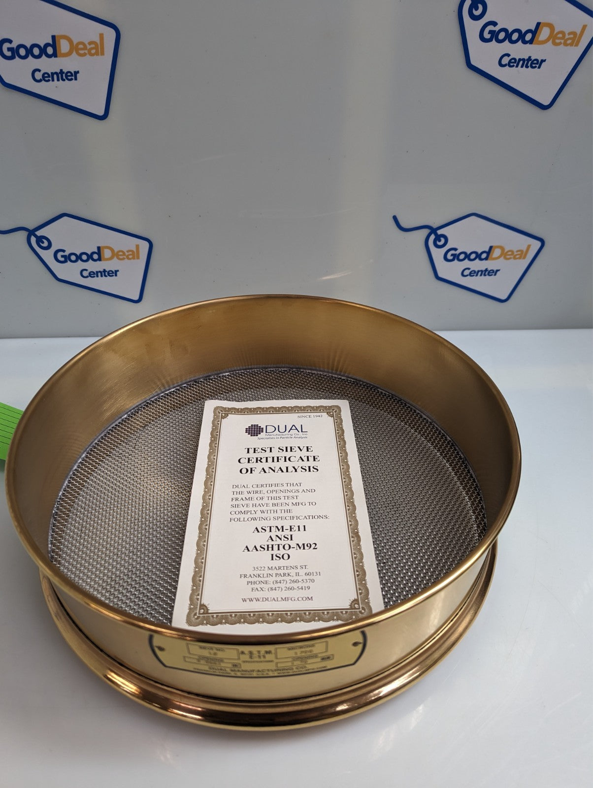 New Brass Dual Manufacturing No. 12 US Standard Sieve 0.0661 in/1.70 mm5