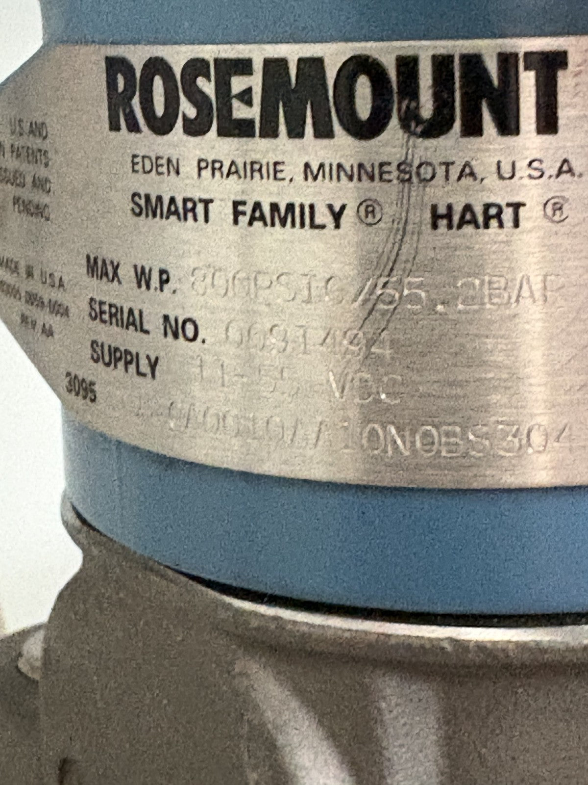 EMERSON ROSEMOUNT SMART FAMILY FLOWMETER 3095 MA2CA0010AA10N0BS304 W/MODULE