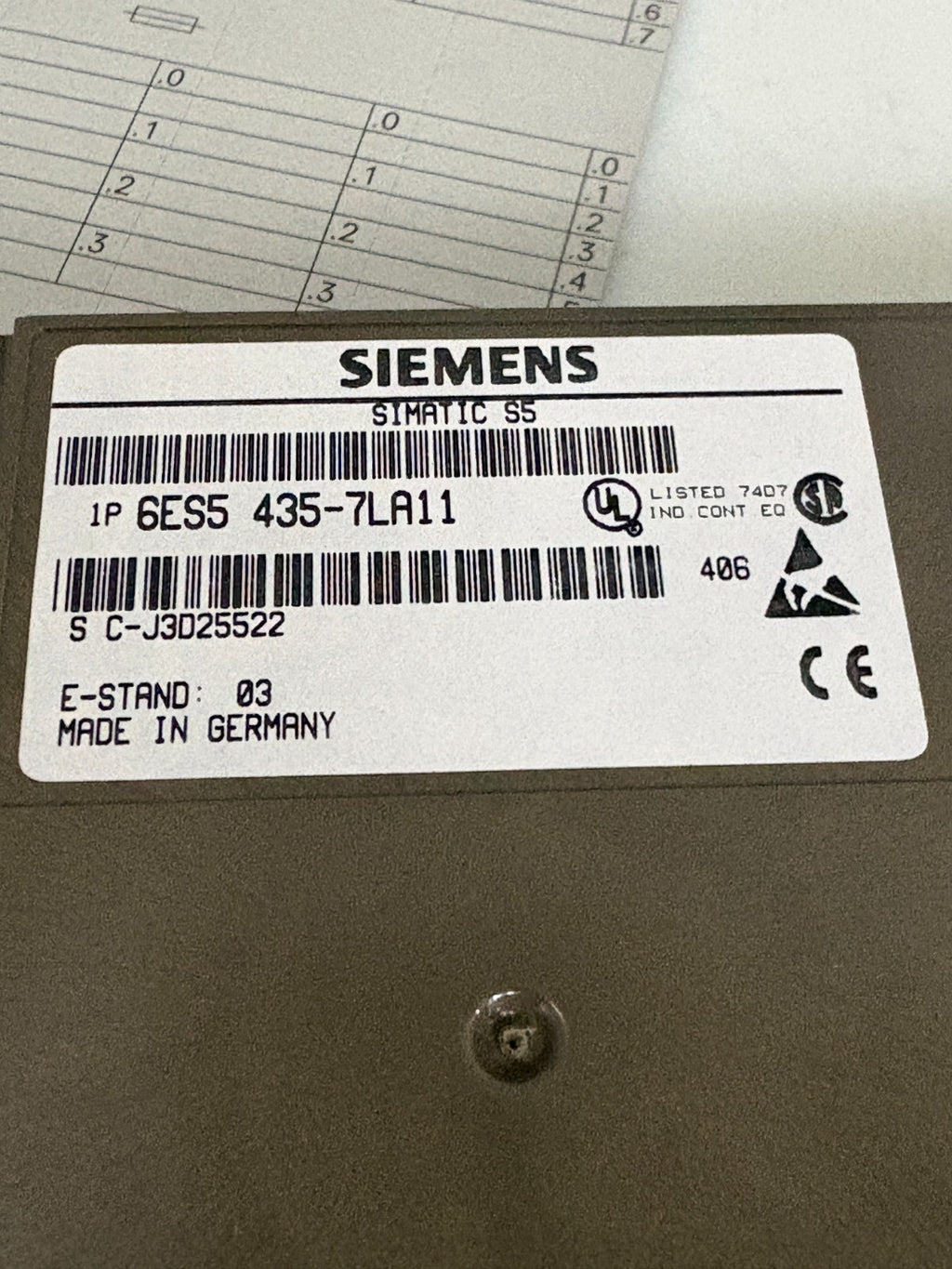 SIEMENS SIMATIC S5 INPUT MODULE 6ES54357LA11