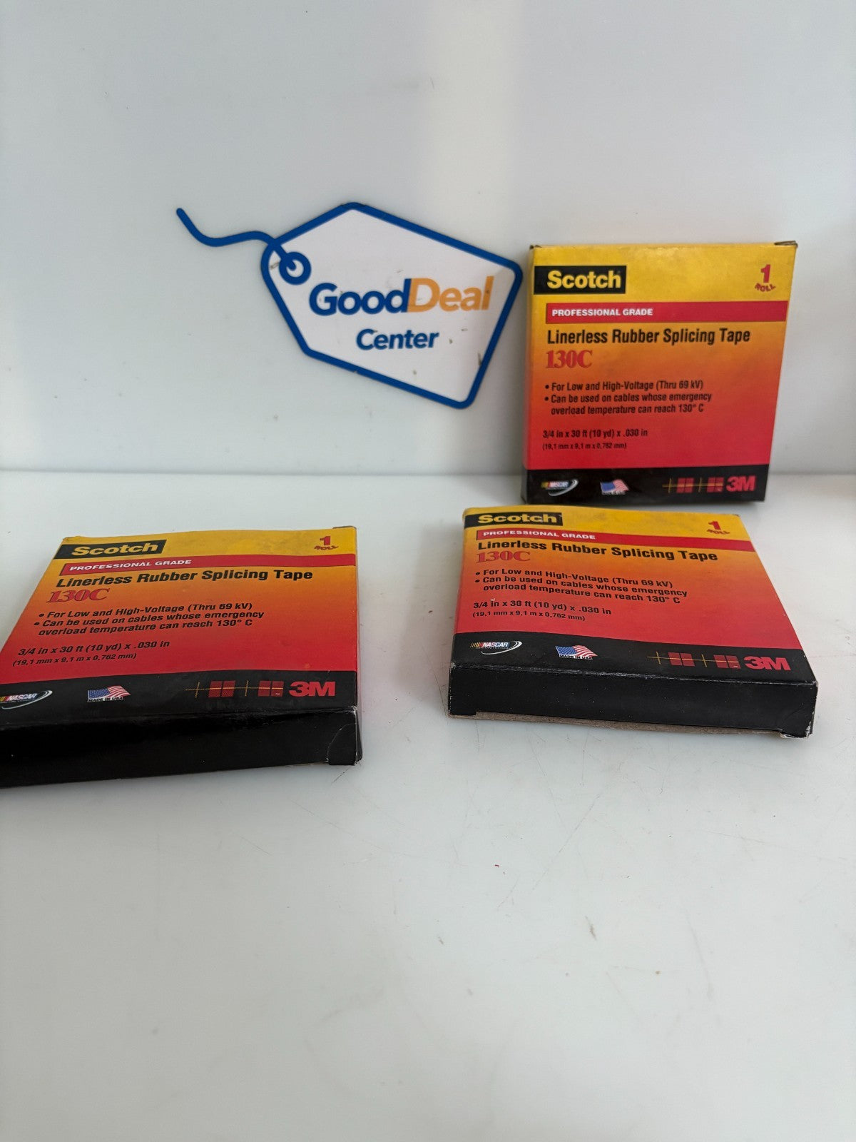 LOT OF 3 ROLL 3M SCOTCH LINERLESS RUBBER SPLICING TAPE 3/4" 130C
