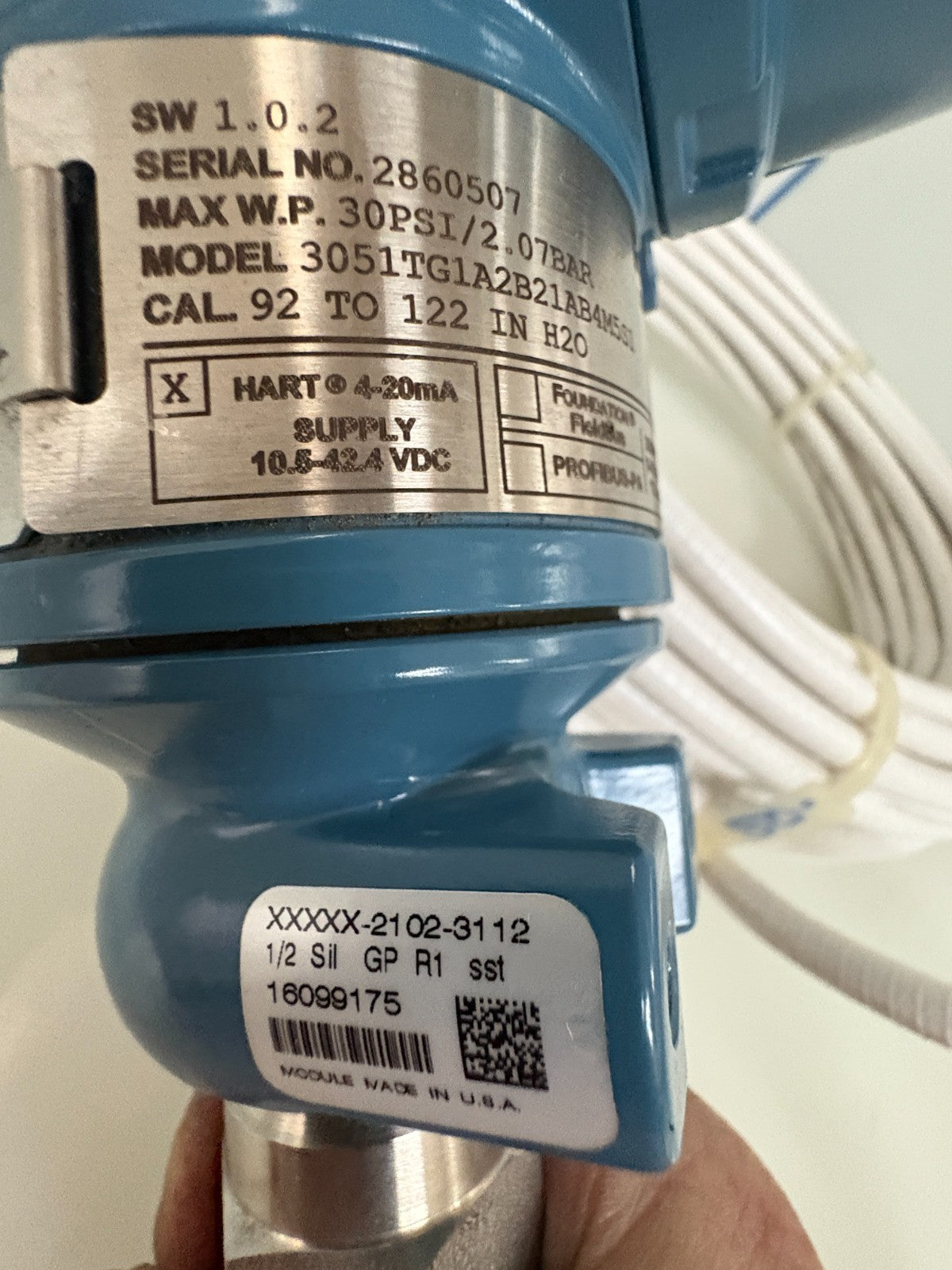 ROSEMOUNT PRESSURE TRANSMITTER 3051TG1A2B21AB4M5S1  W/MODULE SENSOR 16099175