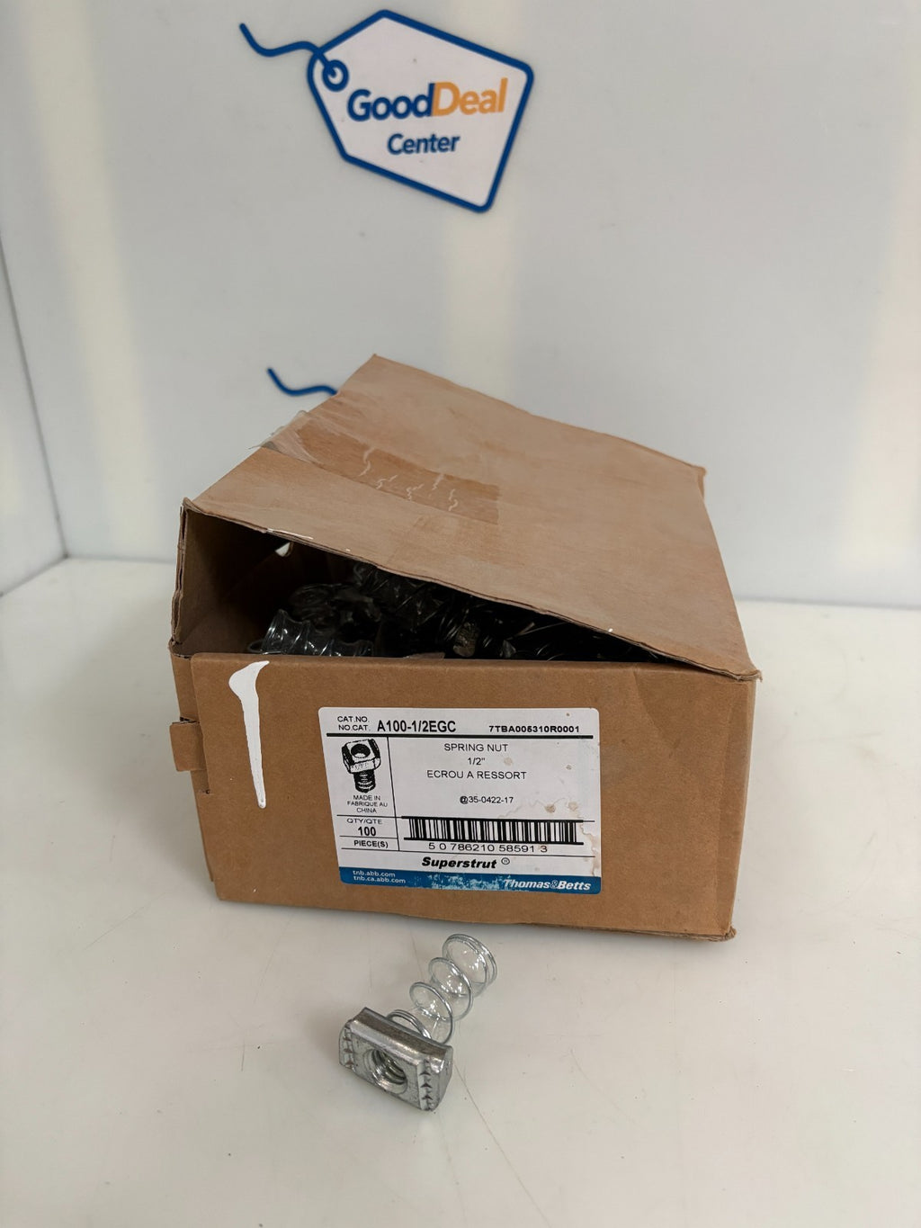 ABB THOMAS & BETTS SUPERSTRUT 1/2 SPRING NUT A 100-1/2 EGC 100 PER BOX0