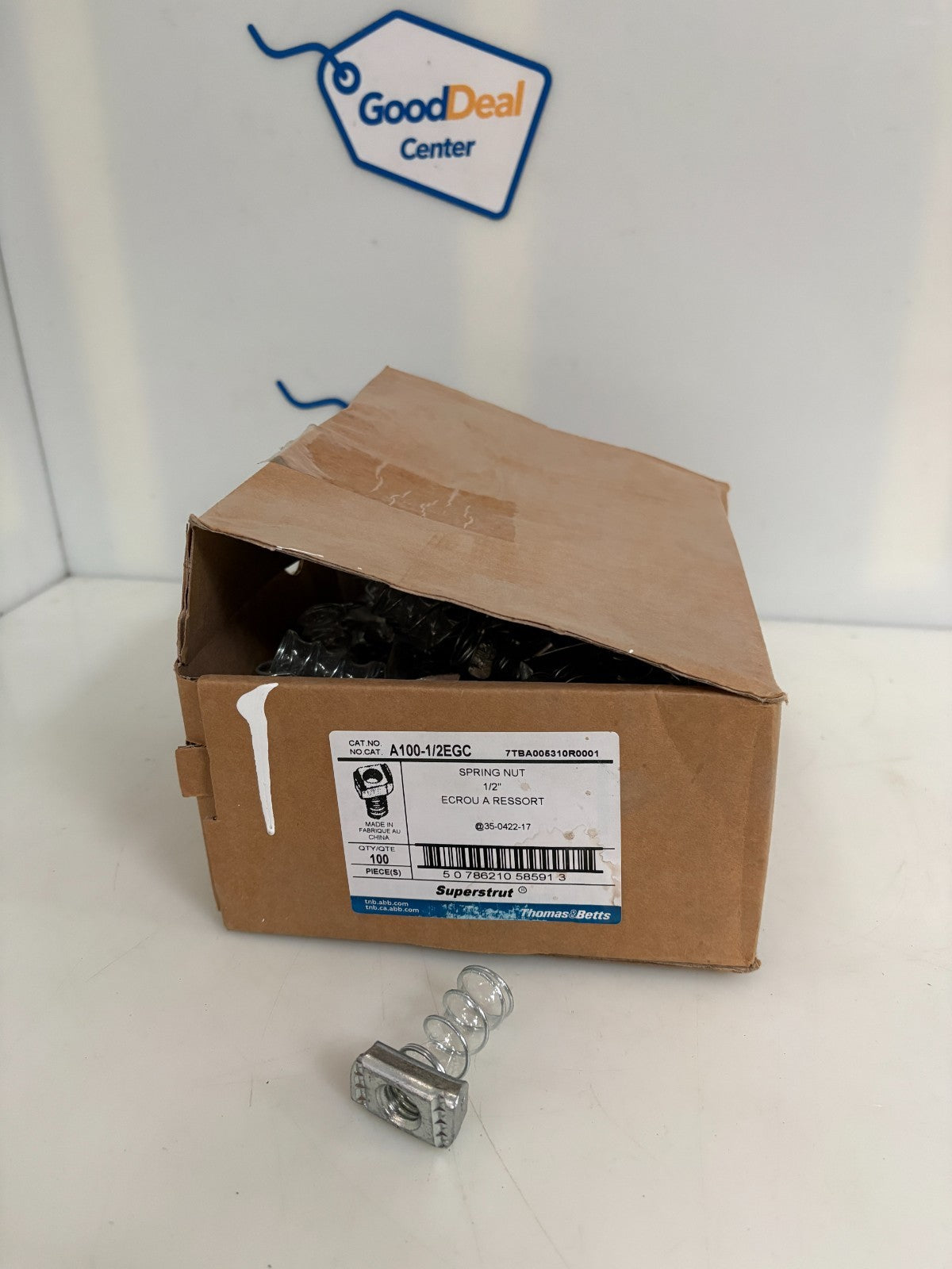 ABB THOMAS & BETTS SUPERSTRUT 1/2 SPRING NUT A 100-1/2 EGC 100 PER BOX0