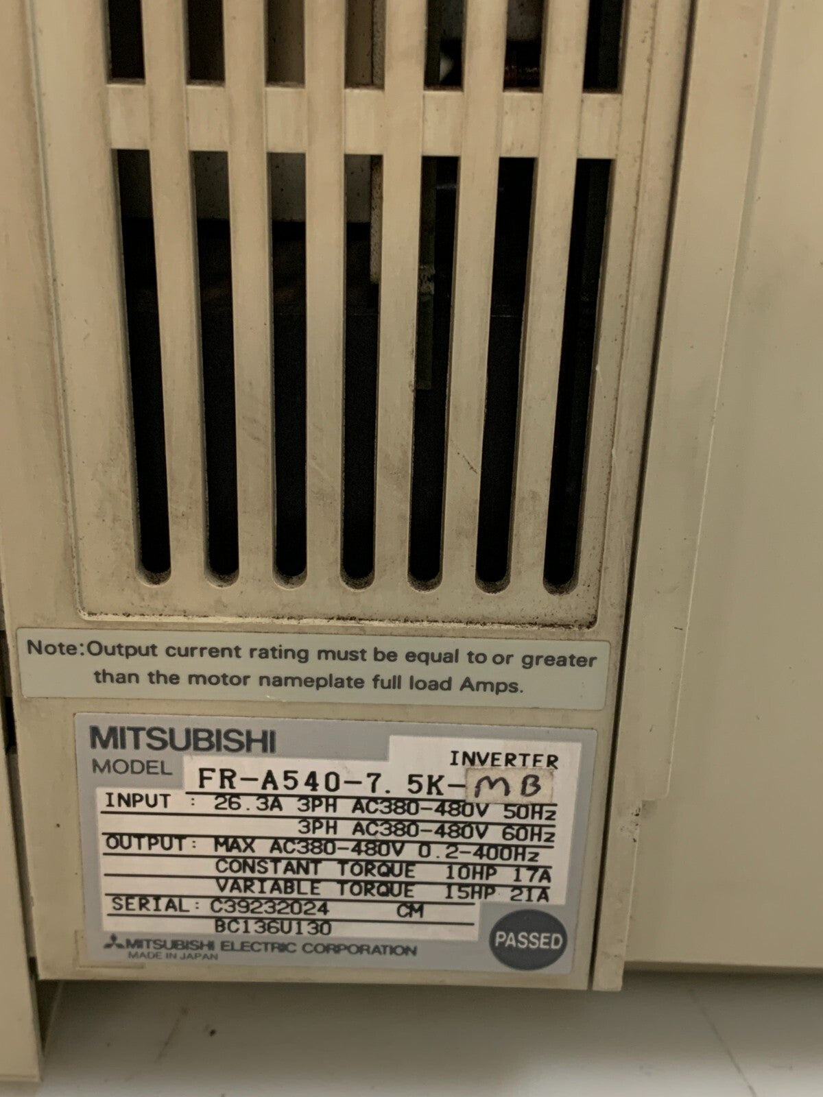 Mitsubishi inverter FR-A540-7.5K-MB Inverter