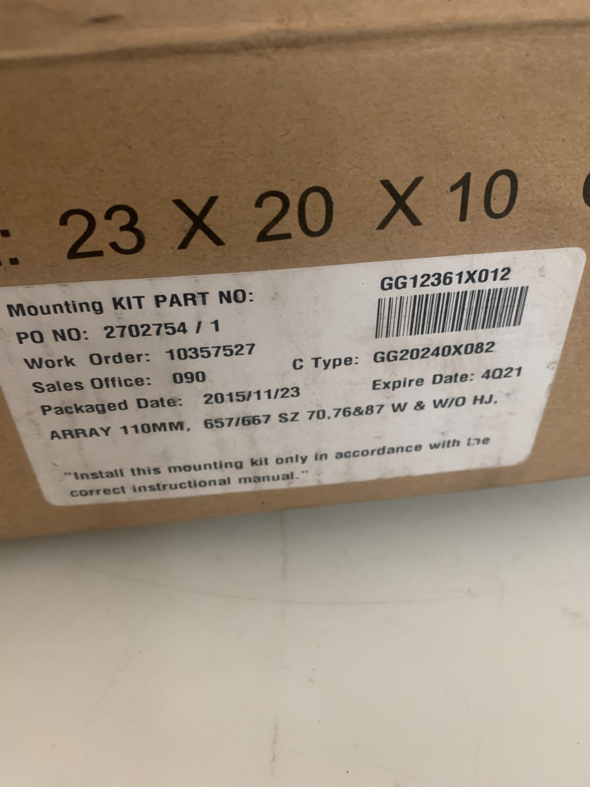 FISHER MOUNTING KIT GG12361X012