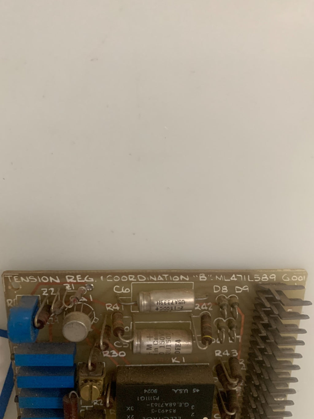 GENERAL ELECTRIC TENSION COORDINATION BOARD NL471L 589 G001 "B"