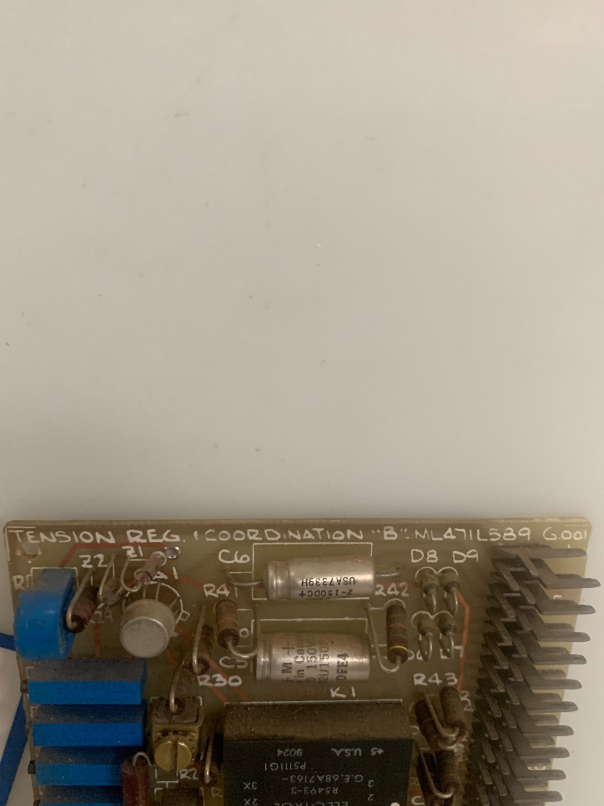 GENERAL ELECTRIC TENSION COORDINATION BOARD NL471L 589 G001 "B"