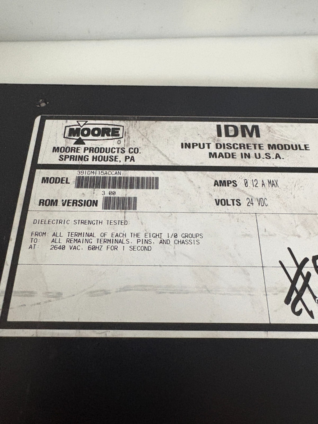 MOORE APACS IDM 39IDM115ACCAN2
