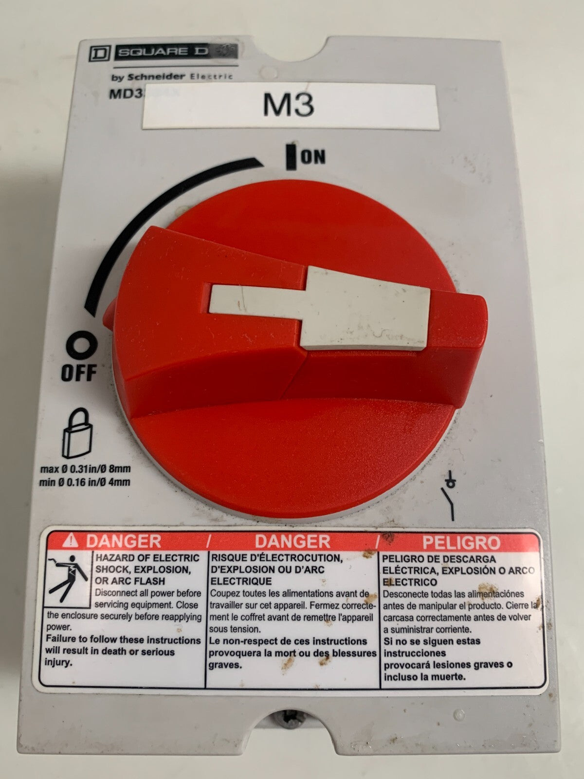 SQUARE D MD3304X MANUAL MOTOR CONTROLLER MD3304X1