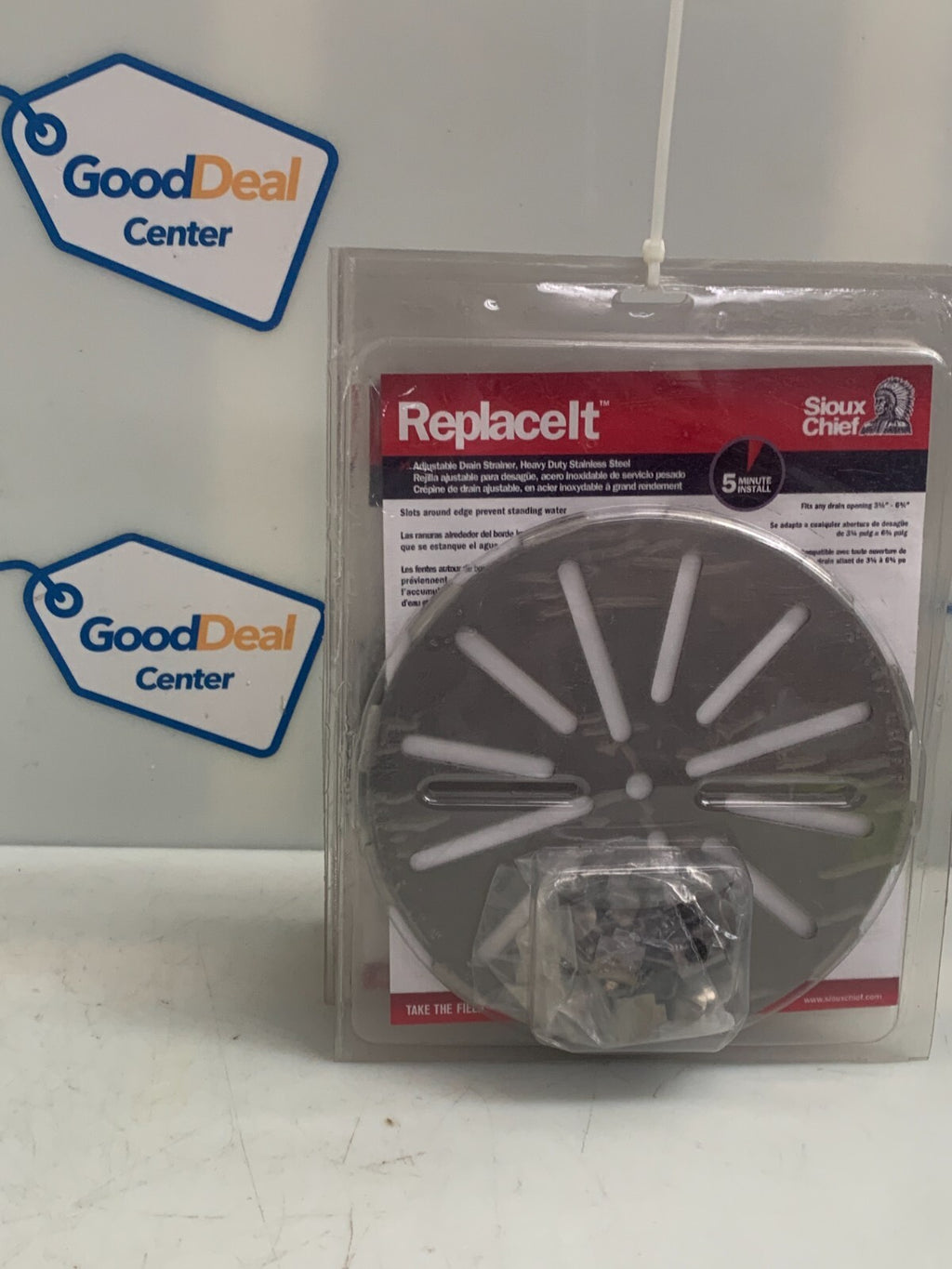 Sioux Chief ReplaceIt Adjustable Drain Strainer Stainless Steel Fits 3 1/4-6 3/4