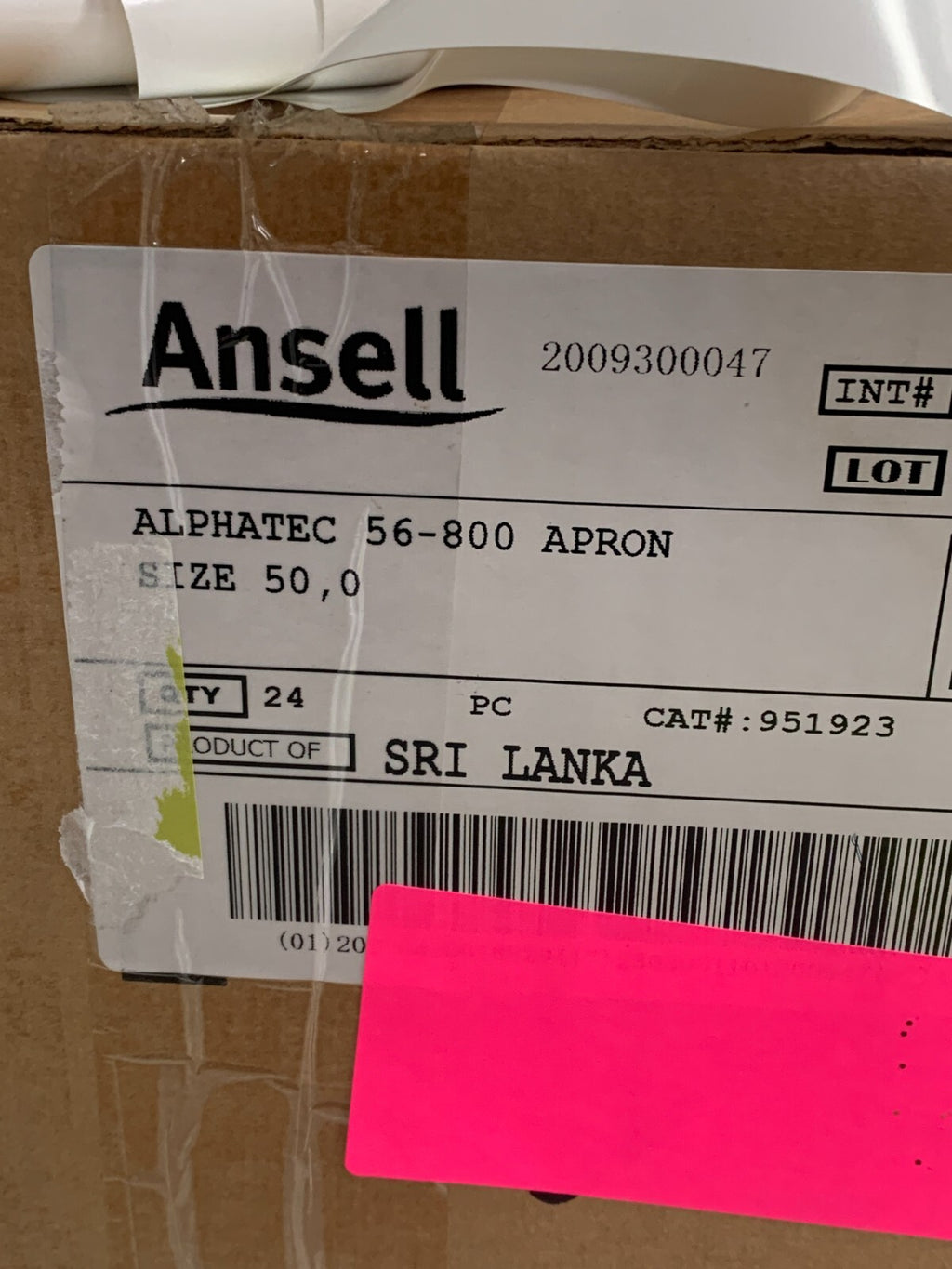 ALPHATEC ANSELL POLYURETHANE 8 MIL WHITE APRON 56-800 SIZE 50 24 PER BOX
